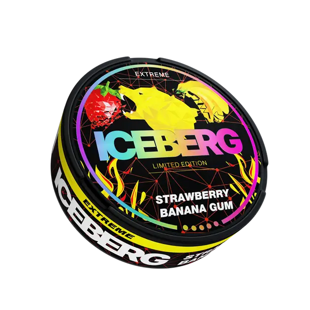 Iceberg Strawberry Banana Gum | Nicotine Pouches at Whitepouches.com